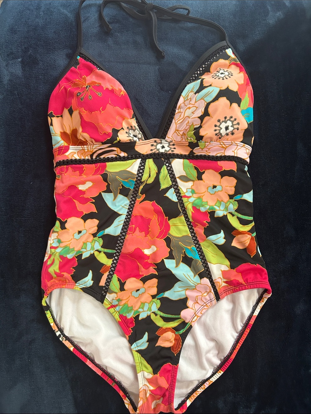 Time and Tru floral One-Piece Swimsuit Size 8-10.